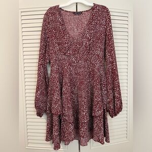 Maroon long sleeve dress